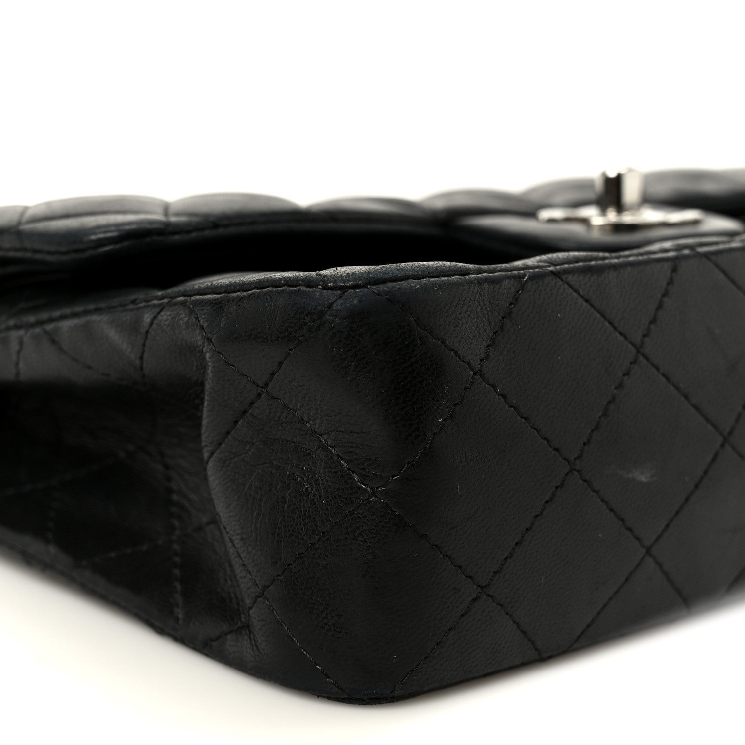 Lambskin Quilted Small Double Flap Black