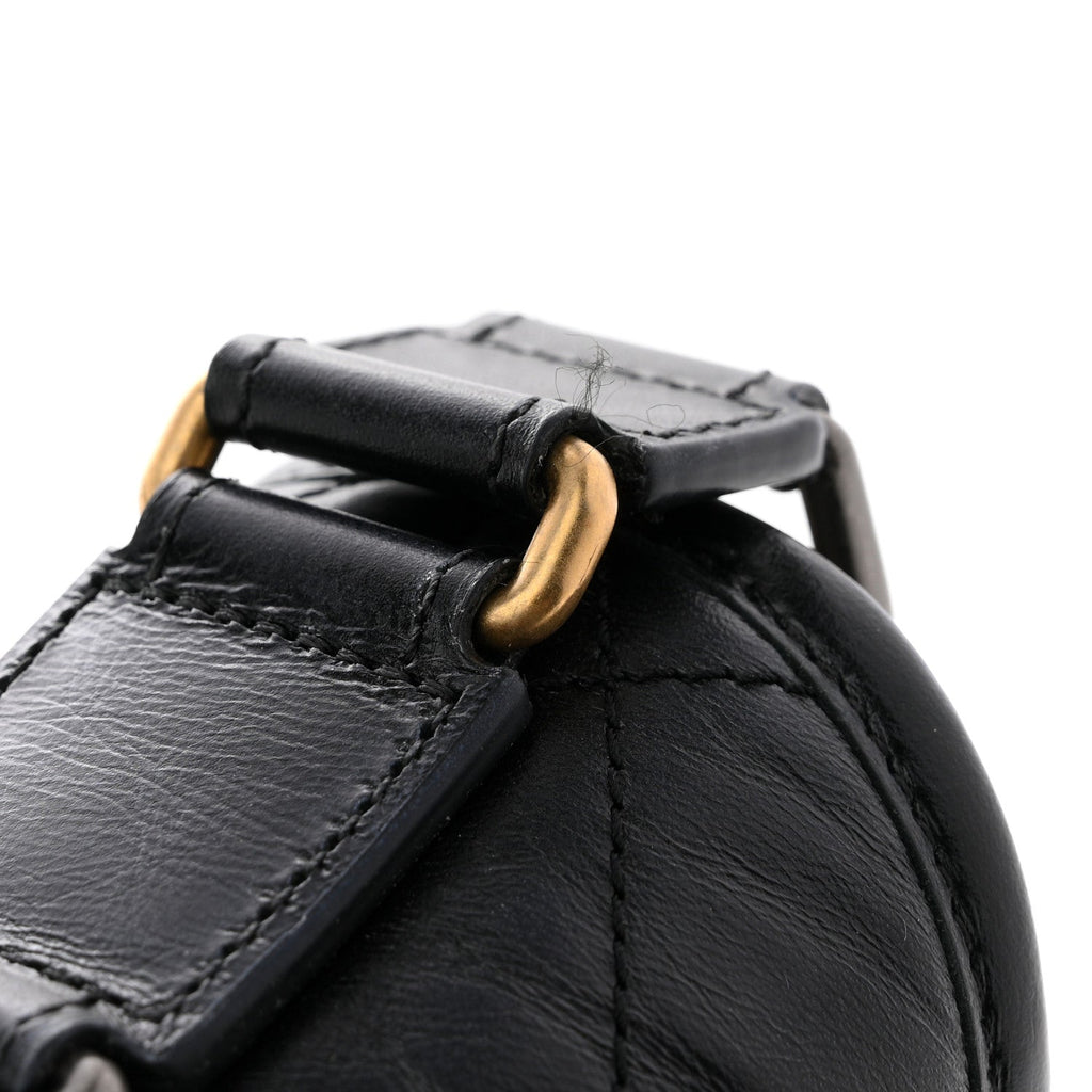 Aged Calfskin Quilted Small Gabrielle Hobo Black
