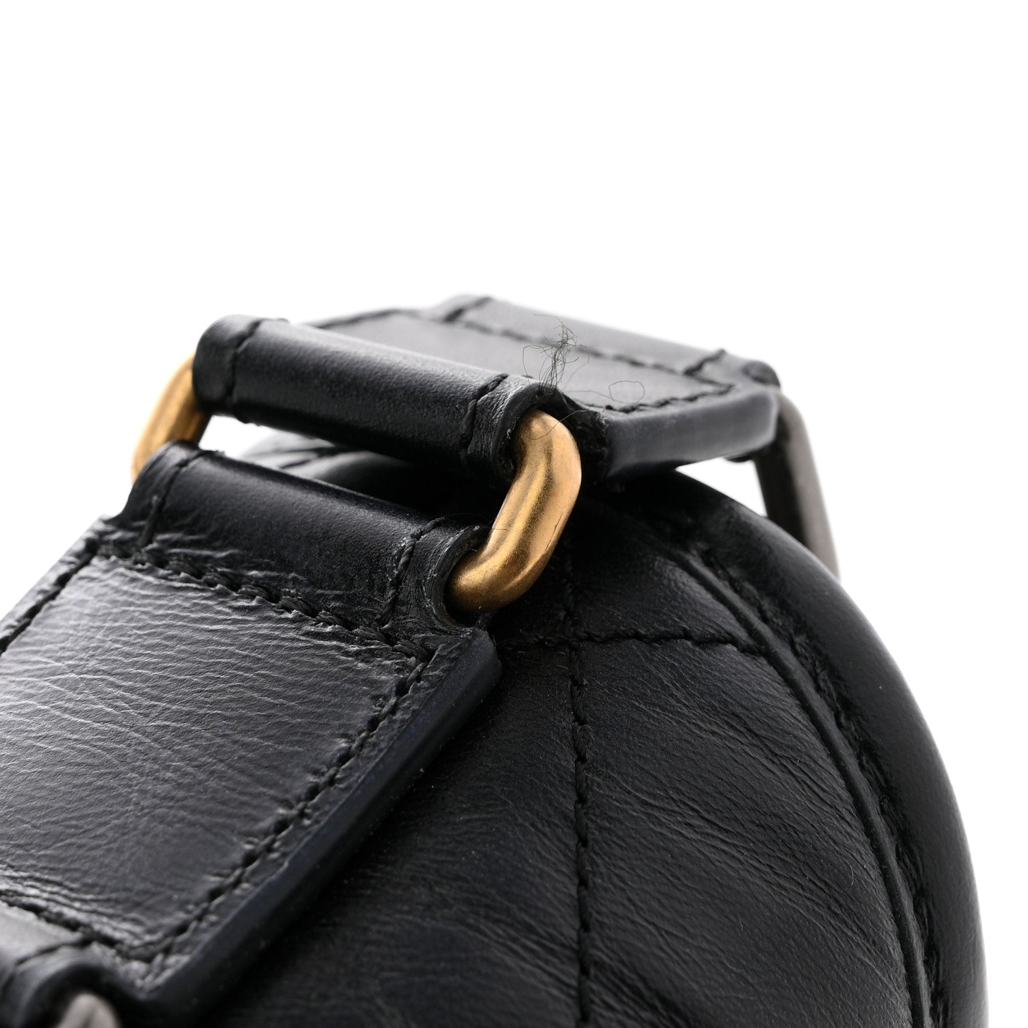 Aged Calfskin Quilted Small Gabrielle Hobo Black