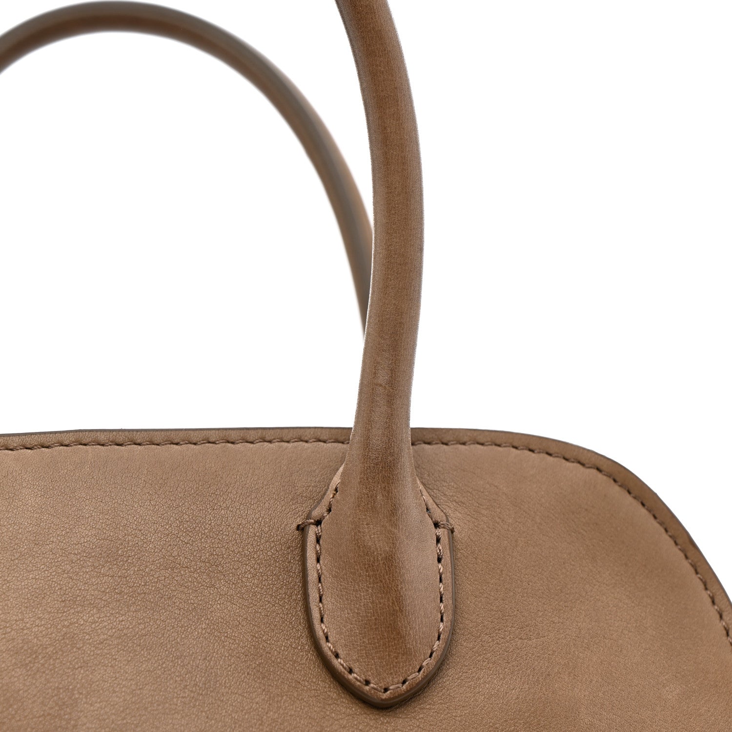 Polished Saddle Calfskin Soft Margaux 10 Bag Mouse Grey