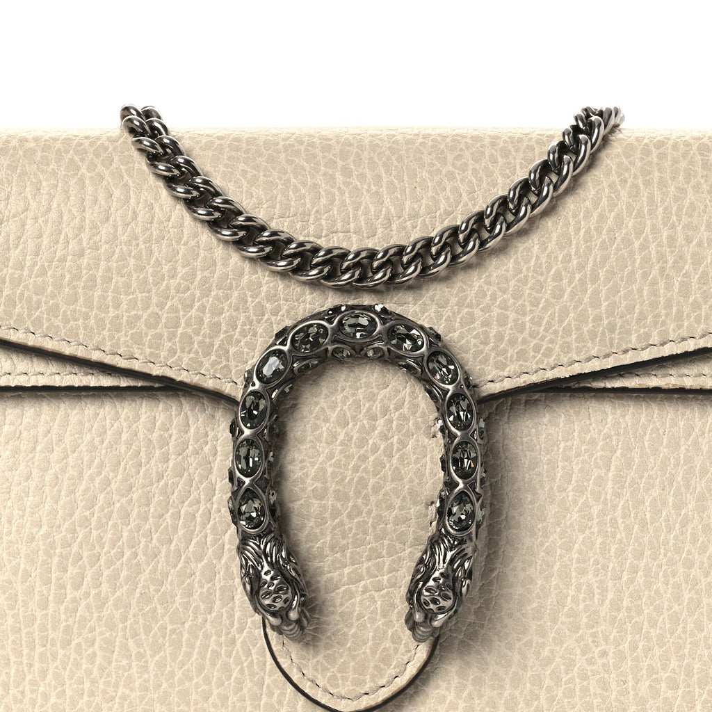 Dollar Calfskin Crystal Super Mini Dionysus Shoulder Bag Mystic White Black Diamond