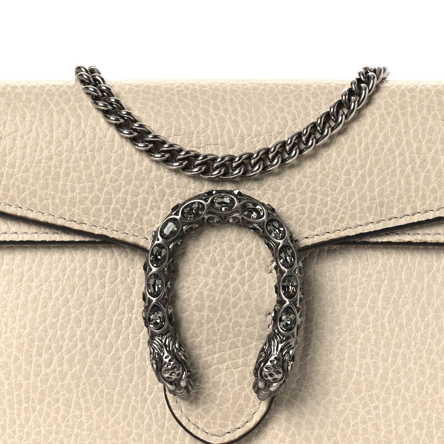 Dollar Calfskin Crystal Super Mini Dionysus Shoulder Bag Mystic White Black Diamond