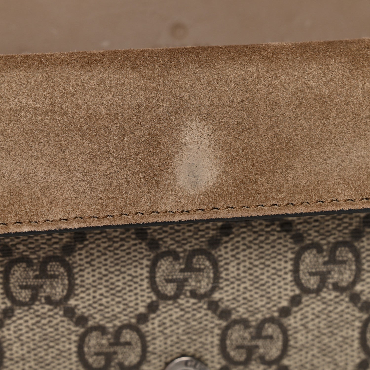 GG Supreme Monogram Super Mini Dionysus Shoulder Bag Taupe