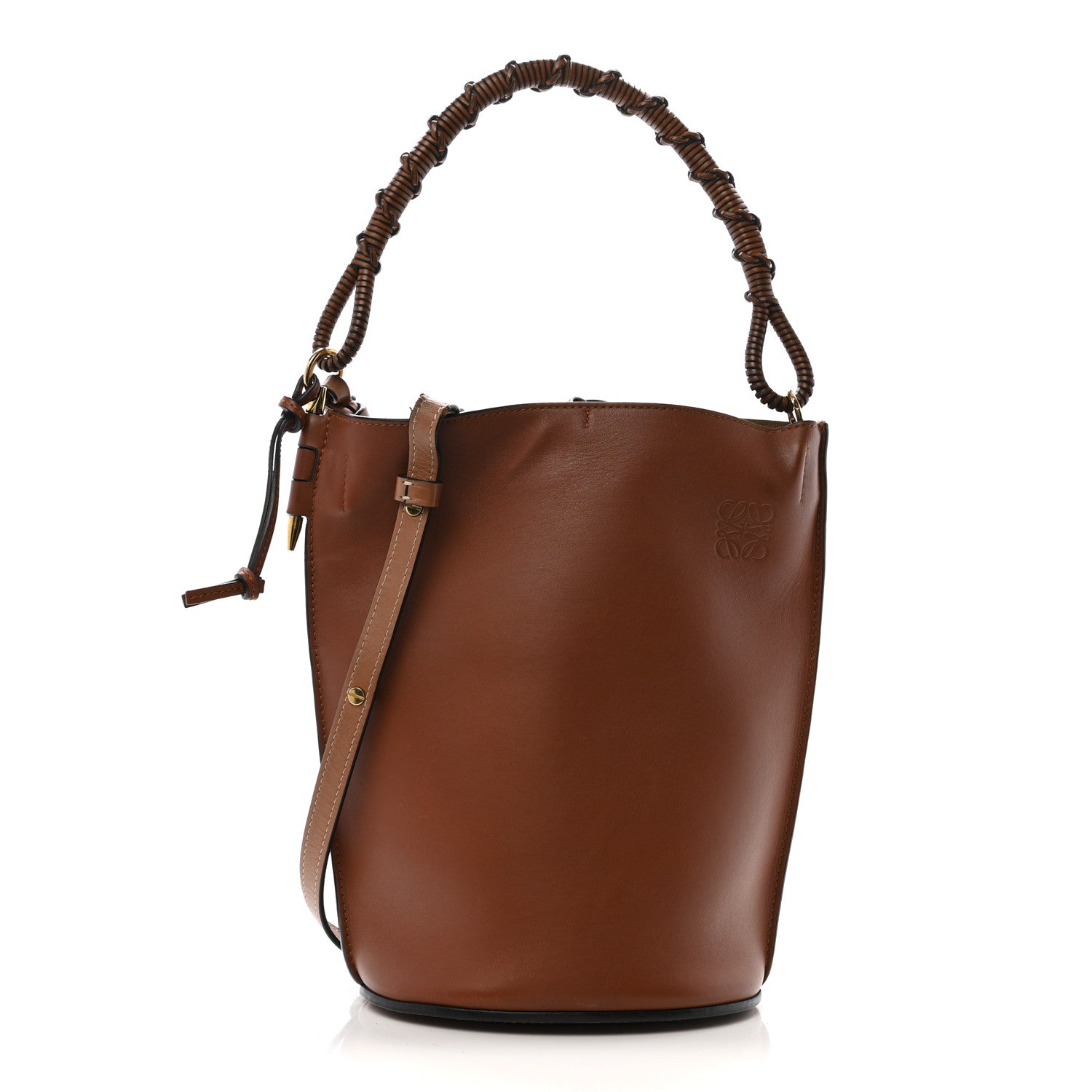 Calfskin Gate Bucket Bag Brown
