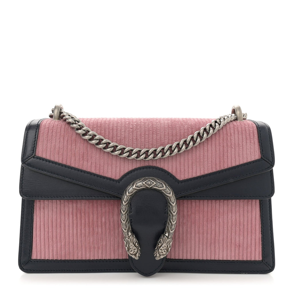 Lanzo Stretch Cord Azalea Calfskin Small Dionysus Shoulder Bag Pink Blue