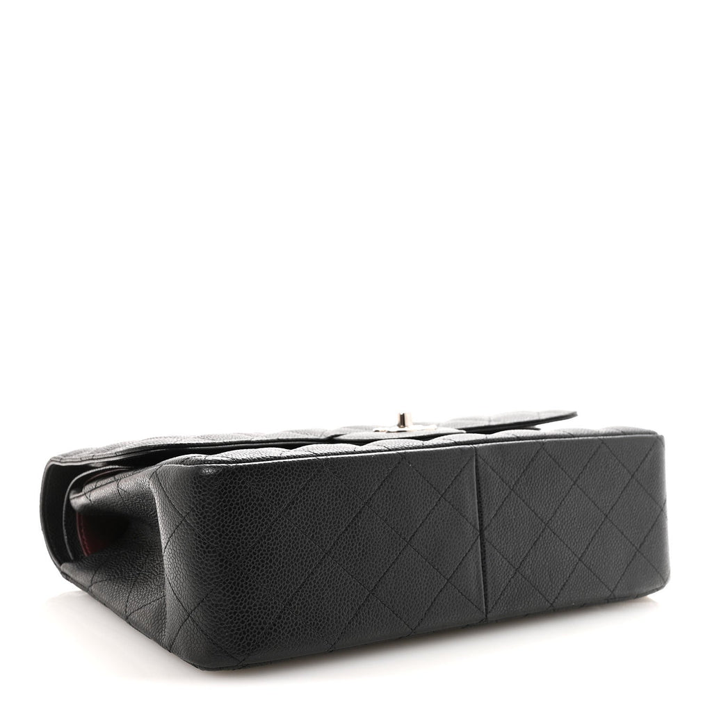 Caviar Quilted Jumbo Double Flap Black