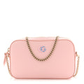 Dollar Calfskin Enamel Super Mini GG Marmont Chain Shoulder Bag Light Pink Blue