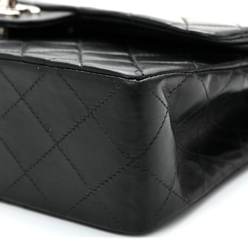 Lambskin Quilted Small Double Flap Black