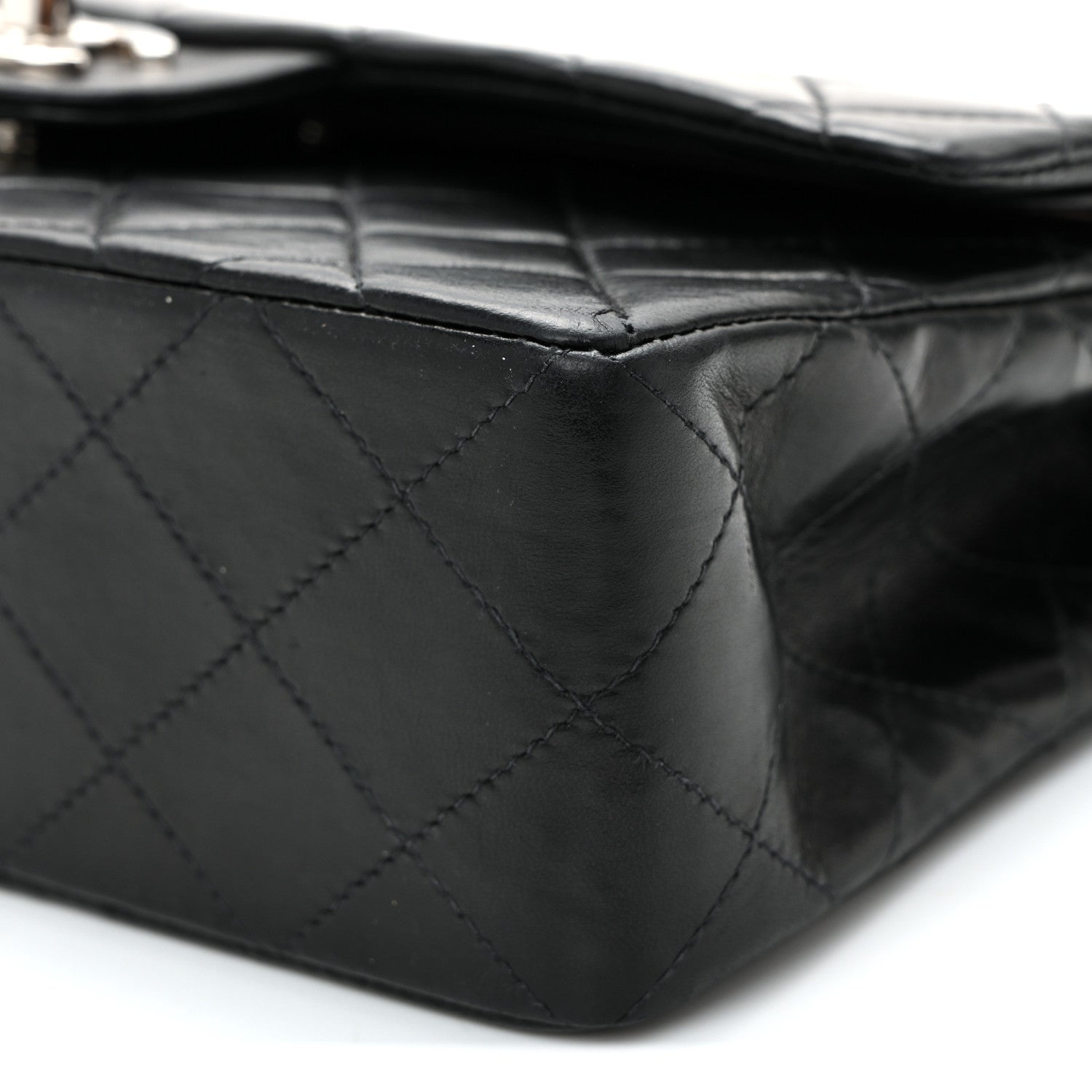 Lambskin Quilted Small Double Flap Black