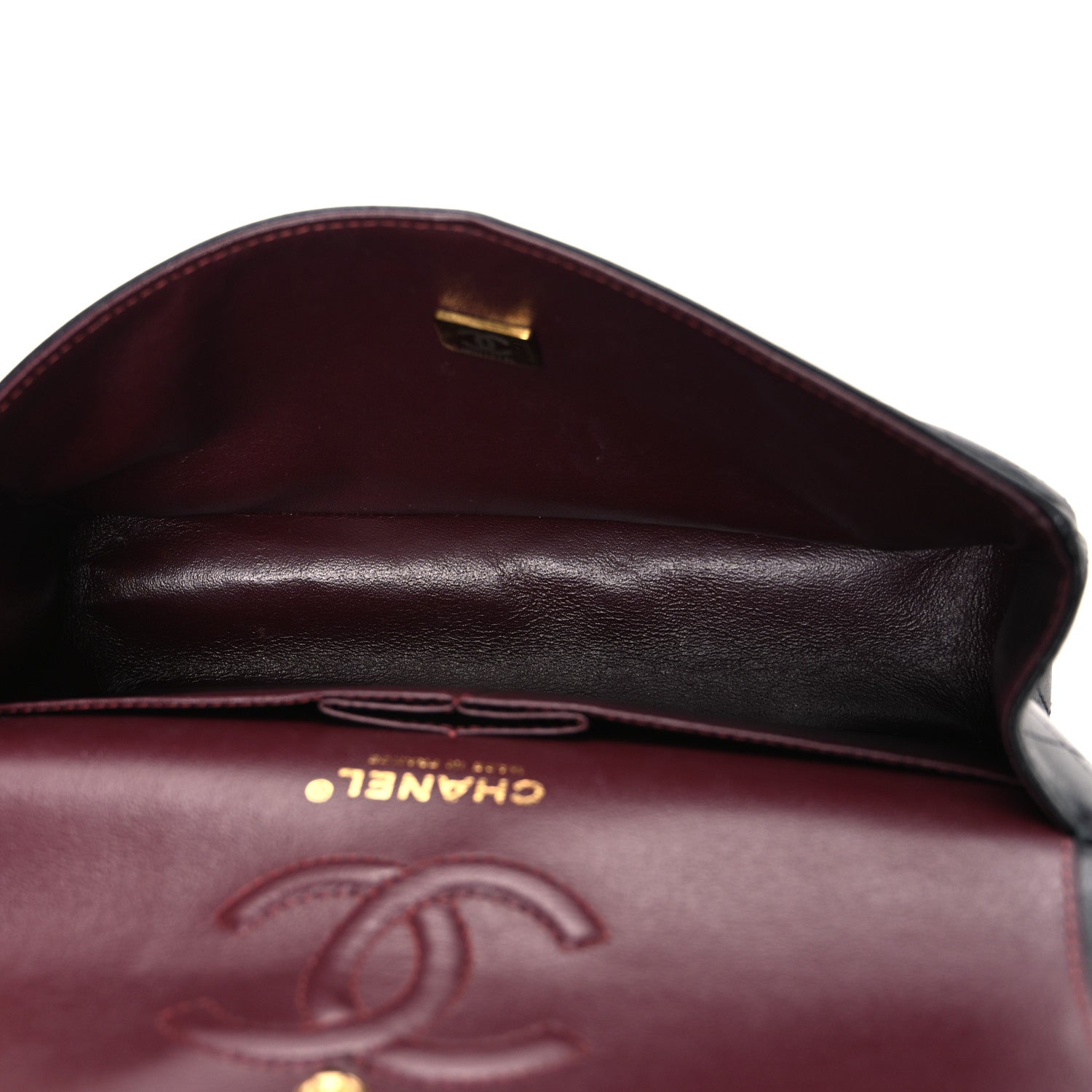 Lambskin Quilted Small Double Flap Black