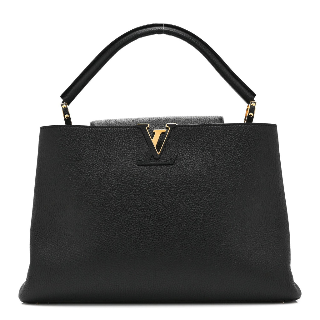 Taurillon Capucines MM Black Fuchsia
