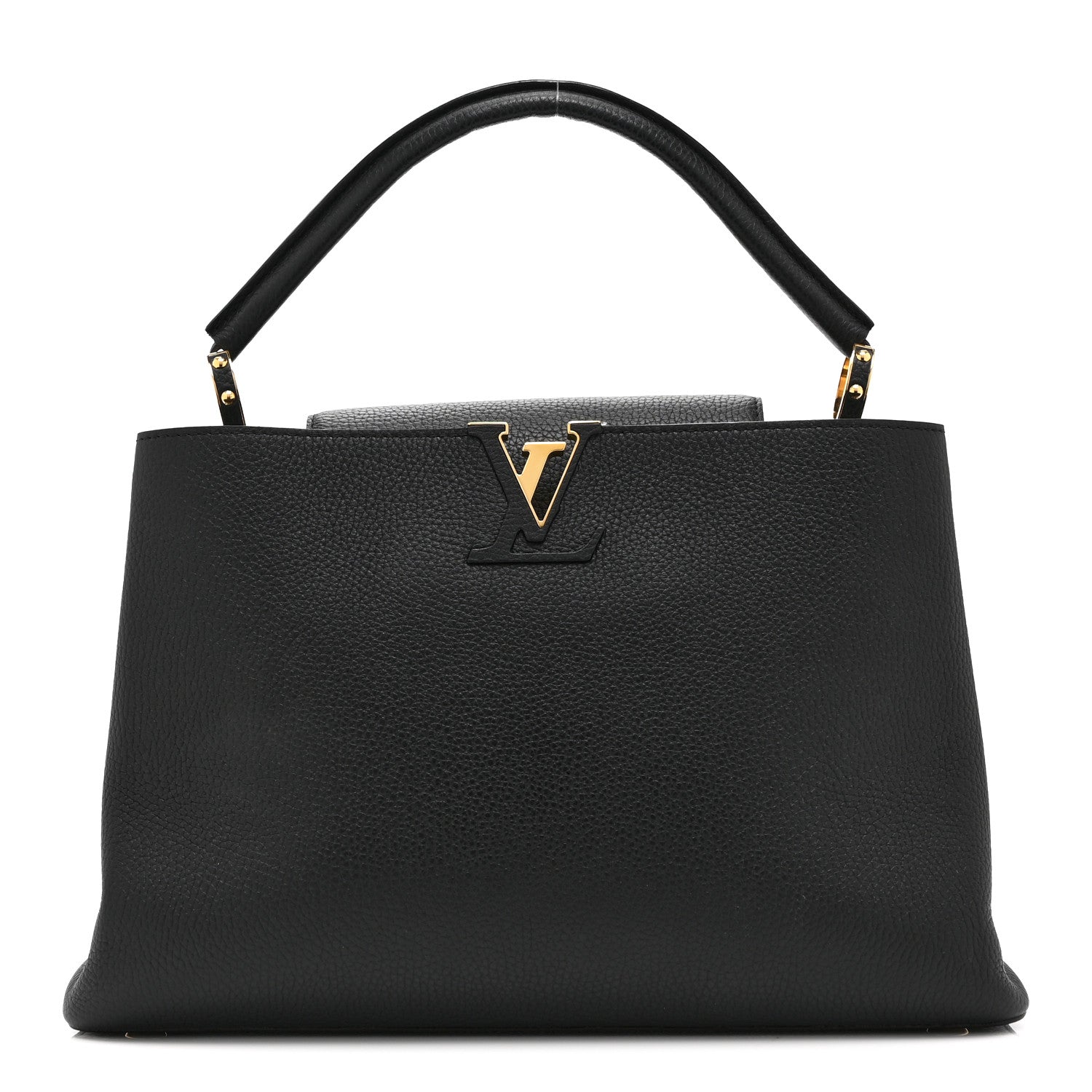 Taurillon Capucines MM Black Fuchsia