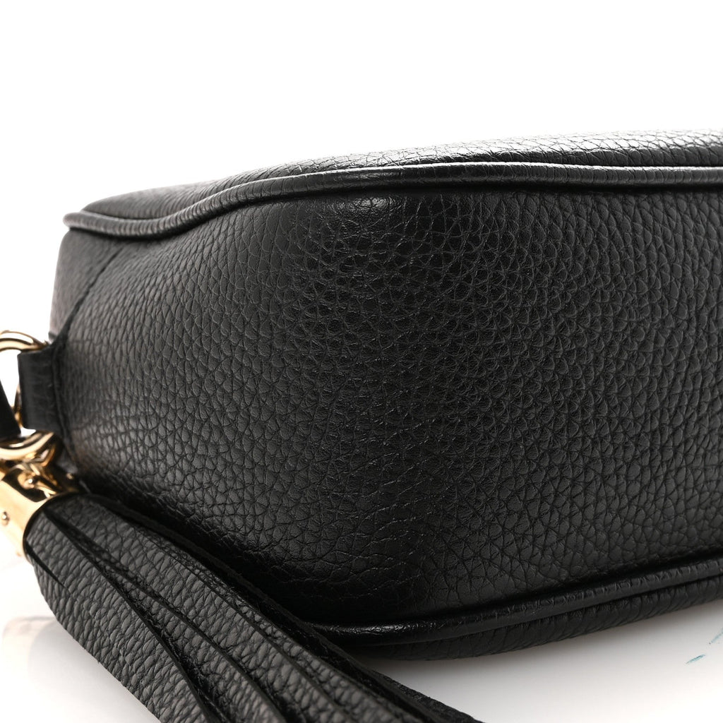 Pebbled Calfskin Small Soho Disco Bag Black