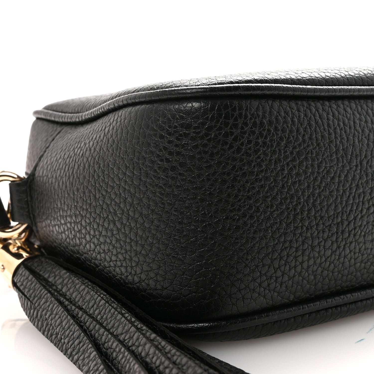 Pebbled Calfskin Small Soho Disco Bag Black