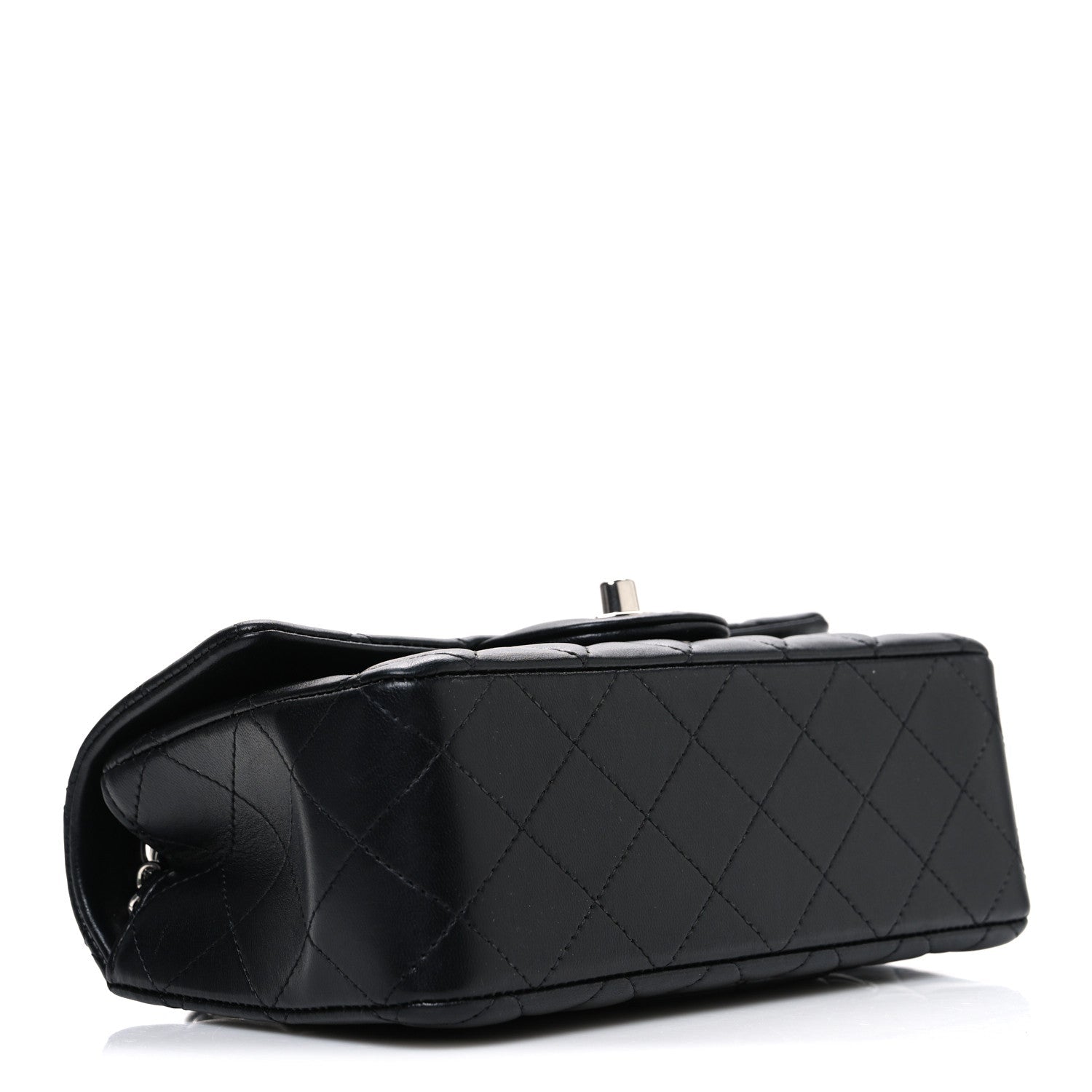 Lambskin Quilted Mini Rectangular Flap Black