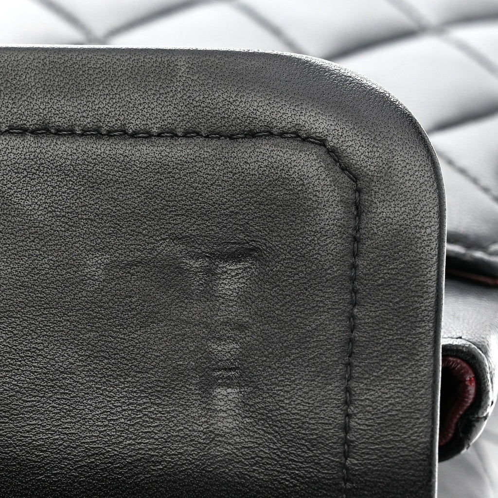 Lambskin Quilted Medium Double Flap Black