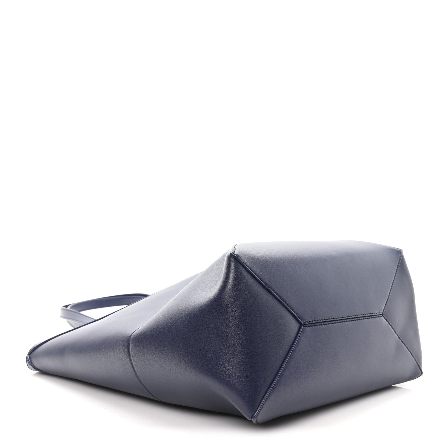 Shiny Calfskin XL Puzzle Fold Tote Abyss Blue