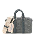Monogram Washed Denim Keepall Bandouliere 25