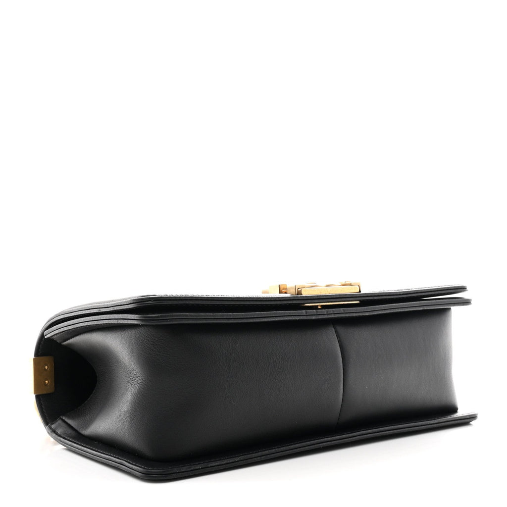 Lambskin Quilted Medium Boy Flap Black