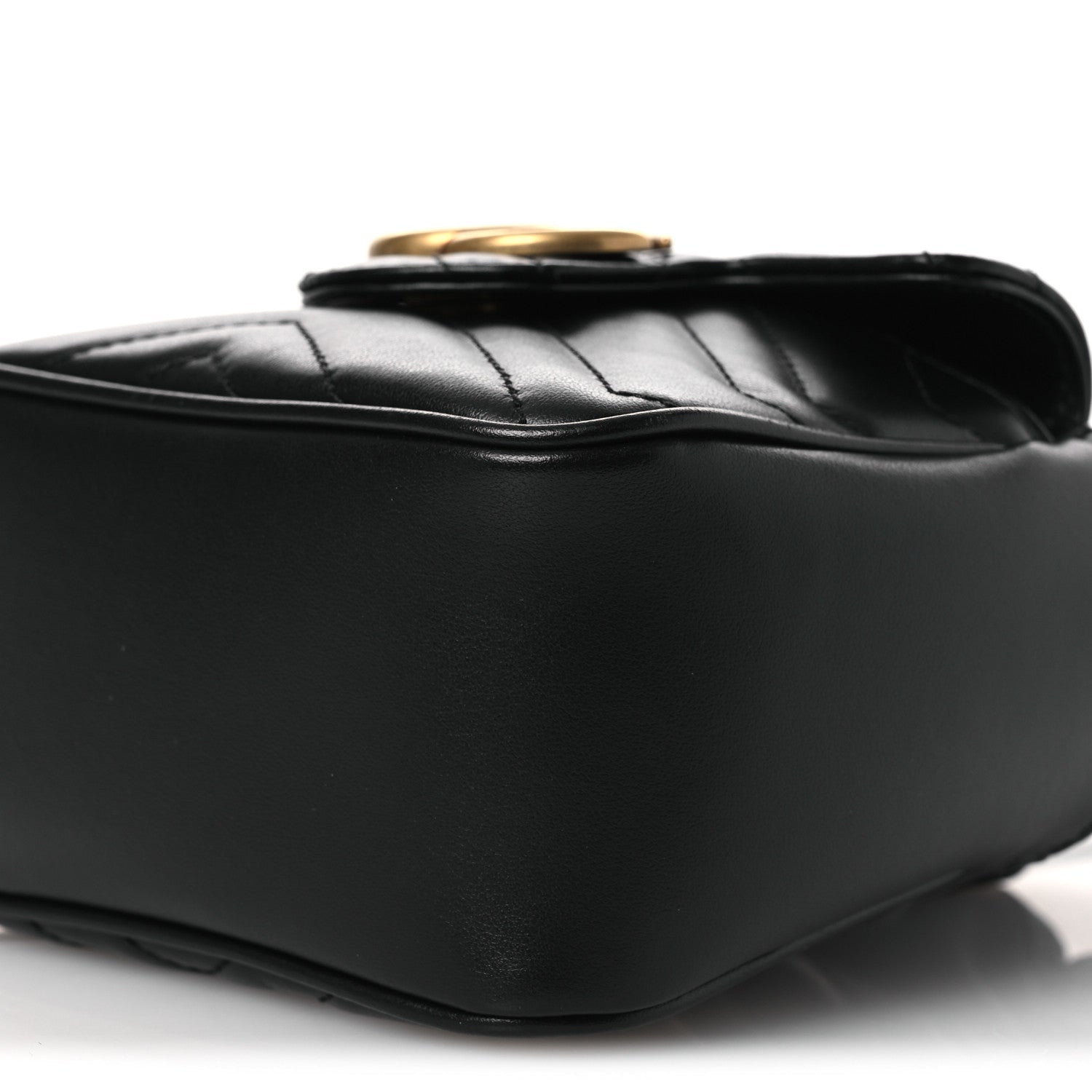 Calfskin Matelasse Front Pocket Mini GG Marmont Bucket Bag Black