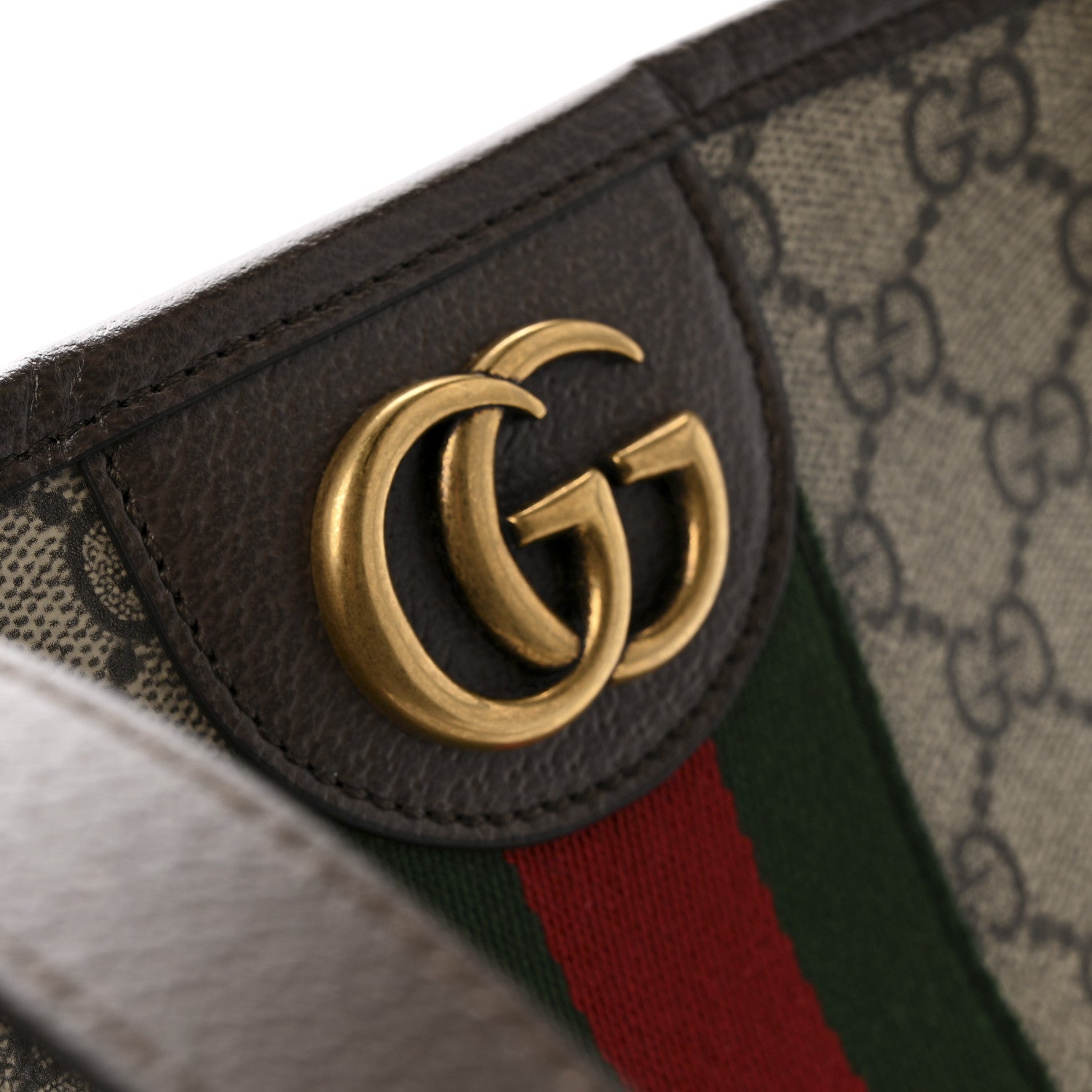 GG Supreme Monogram Medium Ophidia Tote Bag Brown