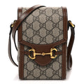 GG Supreme Monogram Mini Horsebit 1955 Crossbody Bag Beige Brown Sugar