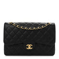 Caviar Quilted Jumbo Double Flap Black