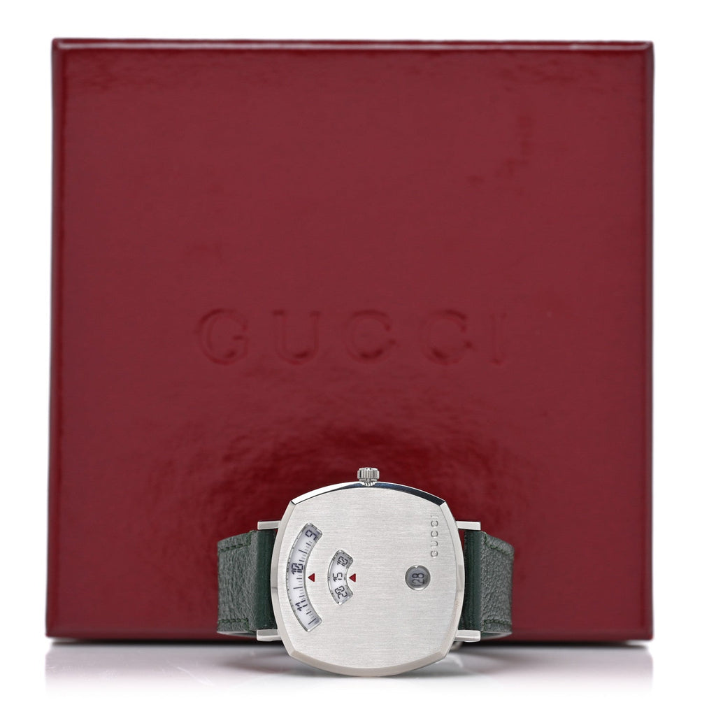 Stainless Steel Calfskin 35mm Grip Quartz Watch Green