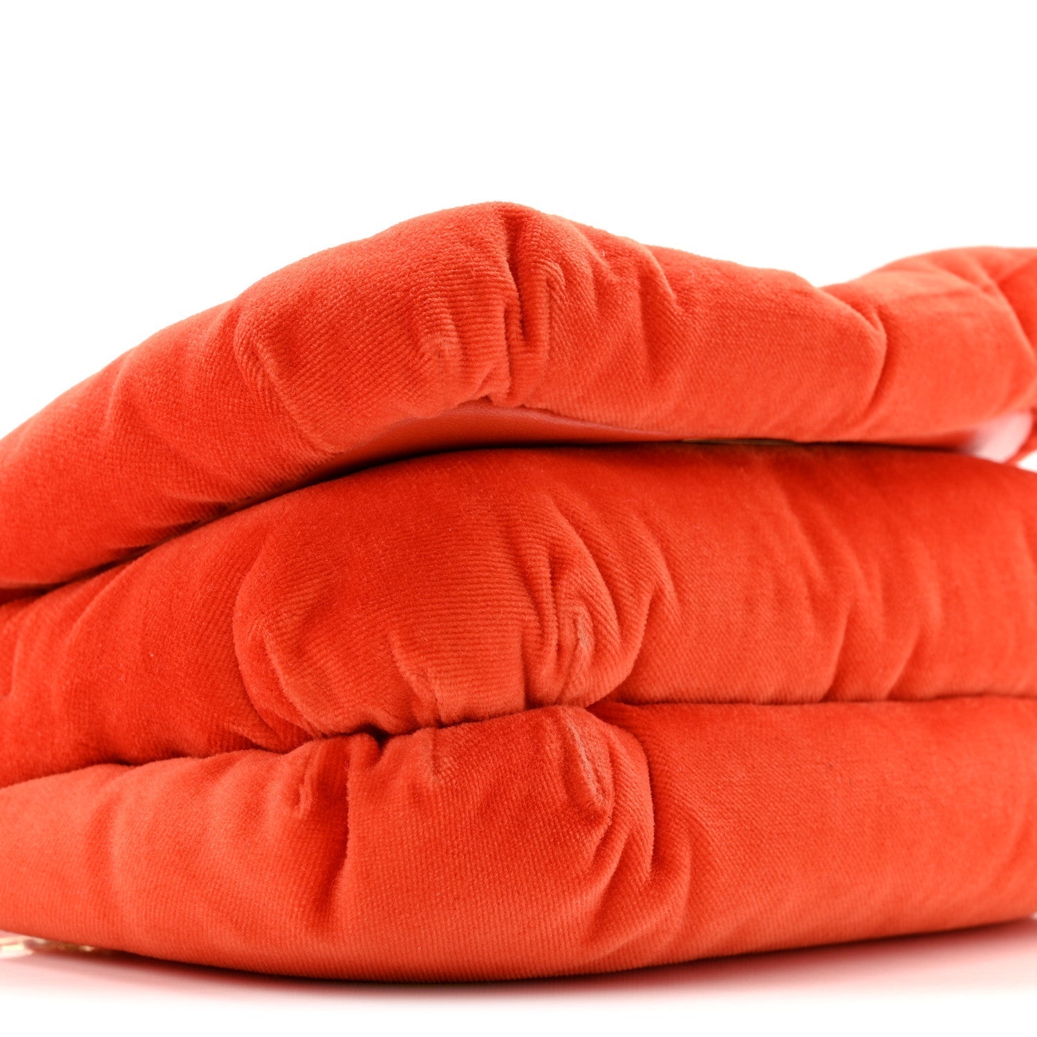 Velvet Mini Goya Puffer Bag Orange