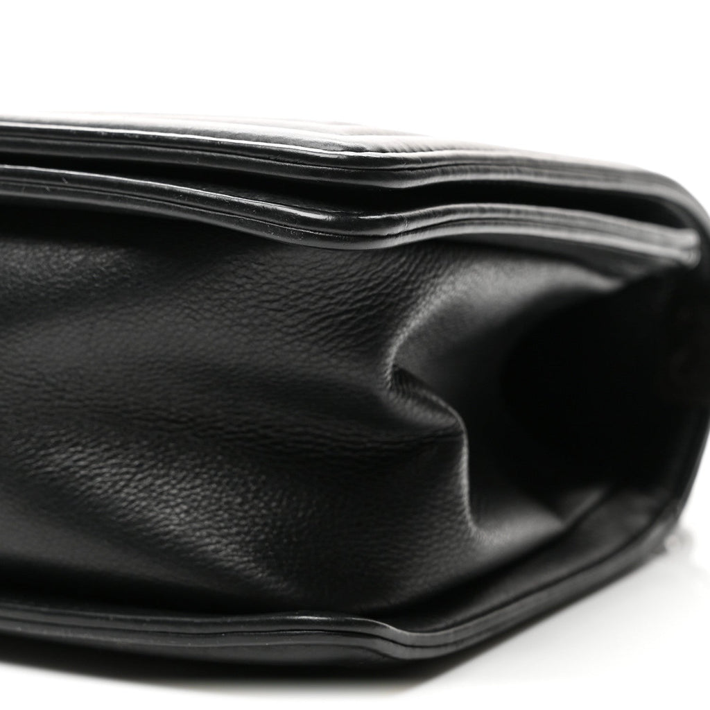 Calfskin Quilted Medium Boy Flap Black