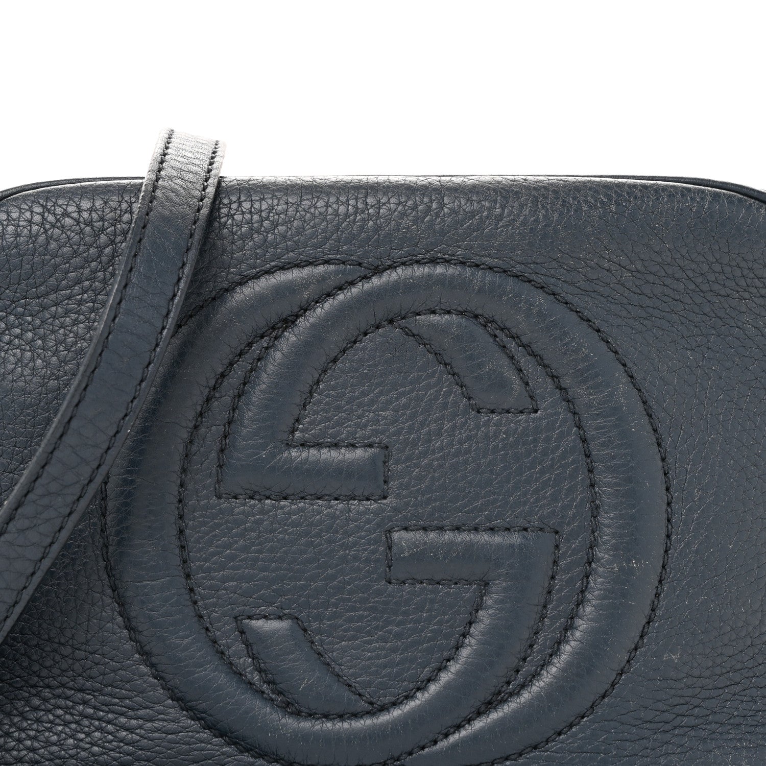 Pebbled Calfskin Small Soho Disco Bag Blue