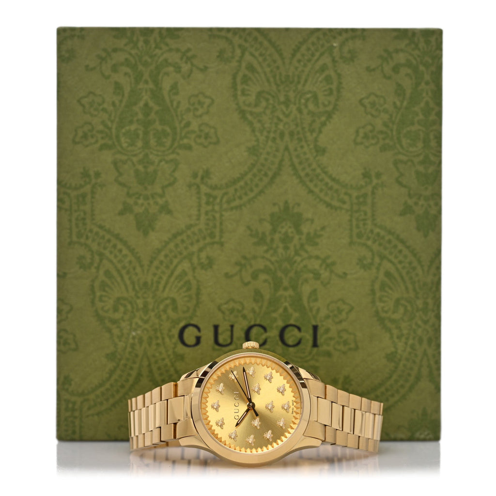 Stainless Steel 32mm G-Timeless Bee Quartz Watch Gold
