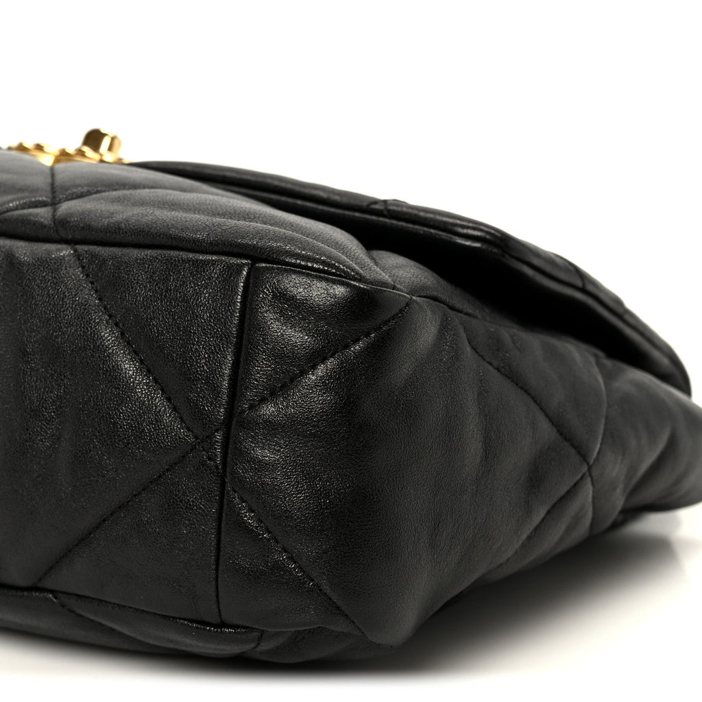 Goatskin Quilted Large Chanel 19 Flap Black