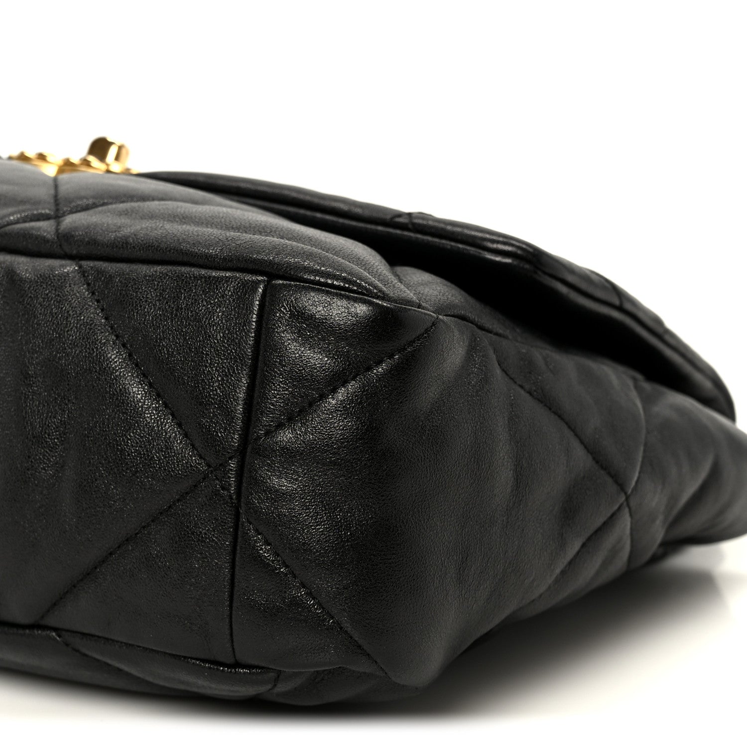 Goatskin Quilted Large Chanel 19 Flap Black