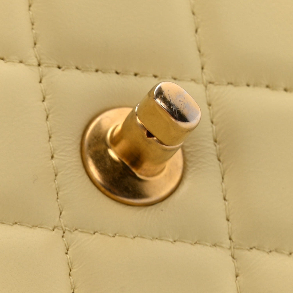 Lambskin Quilted Sweet Camellia Wallet on Chain WOC Yellow