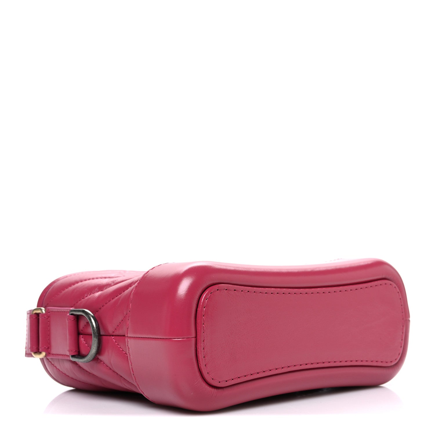 Aged Calfskin Chevron Quilted Small Gabrielle Hobo Dark Pink