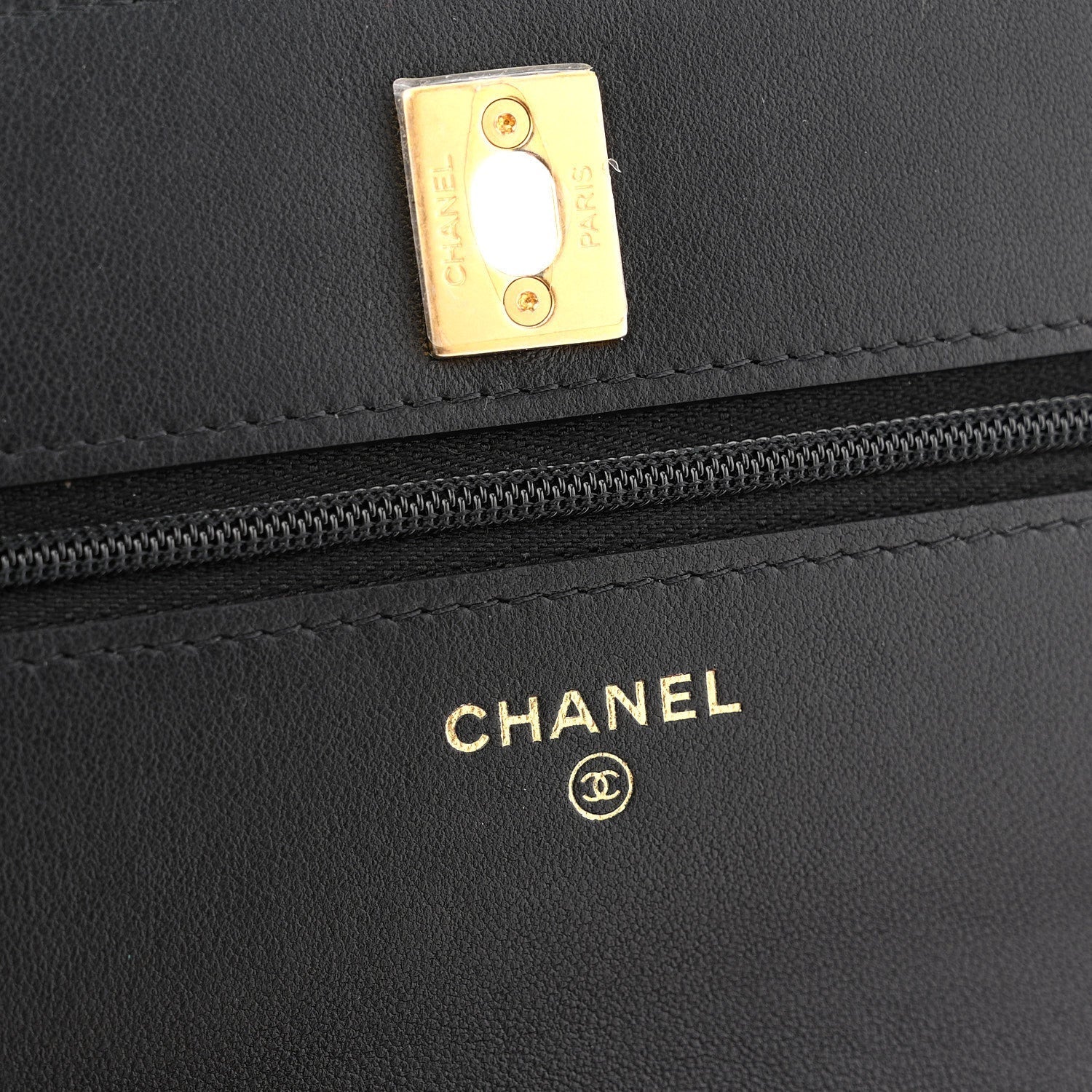 Lambskin Quilted Sweet Camellia Wallet On Chain WOC Black