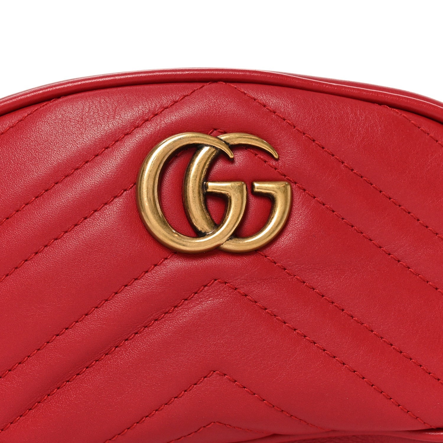 Calfskin Matelasse GG Marmont Belt Bag 105 42 Hibiscus Red
