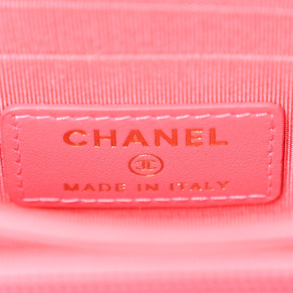 Calfskin Quilted Mini Maxi Pearls Wallet On Chain WOC Pink