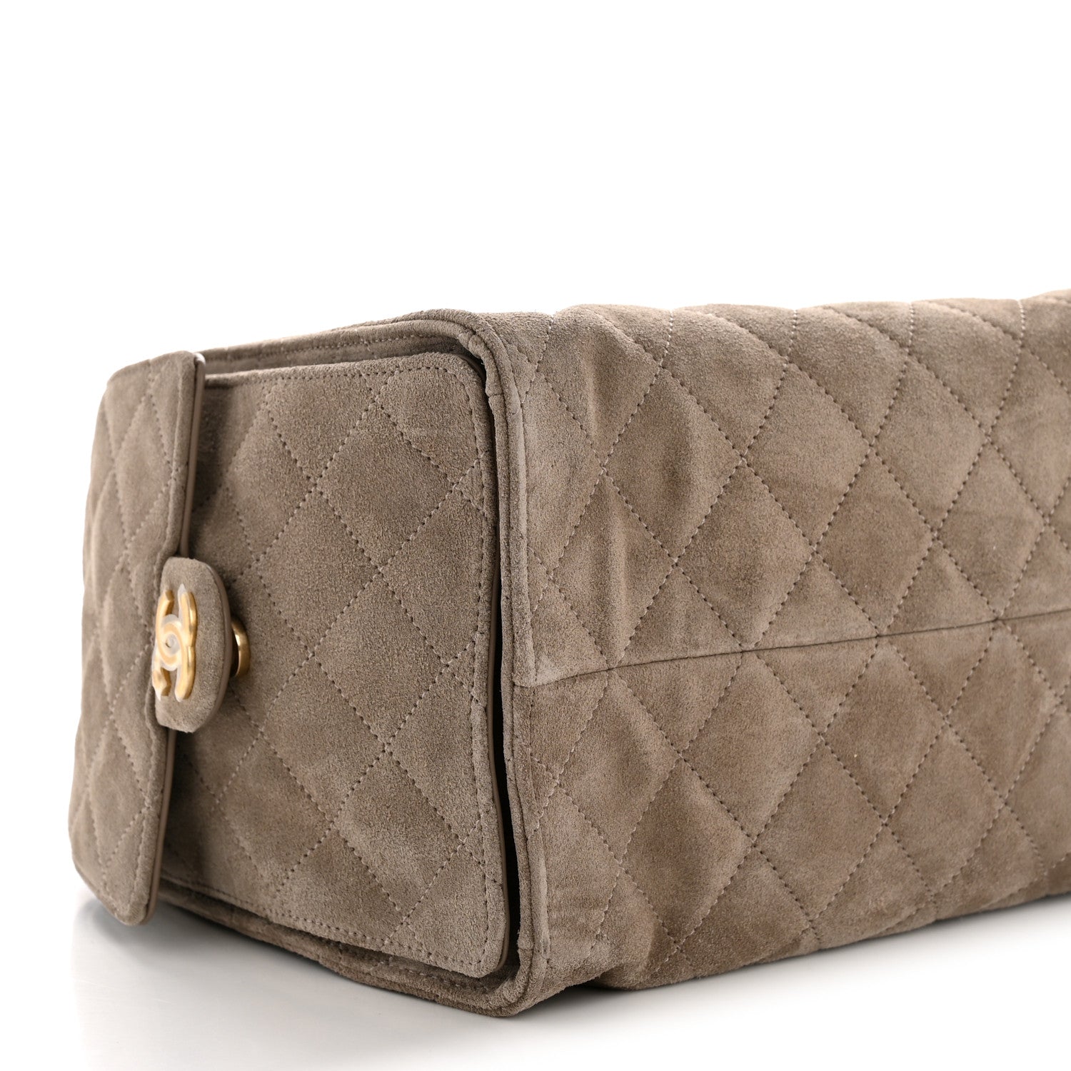 Suede Quilted Medium Chanel 25 Handbag Grey