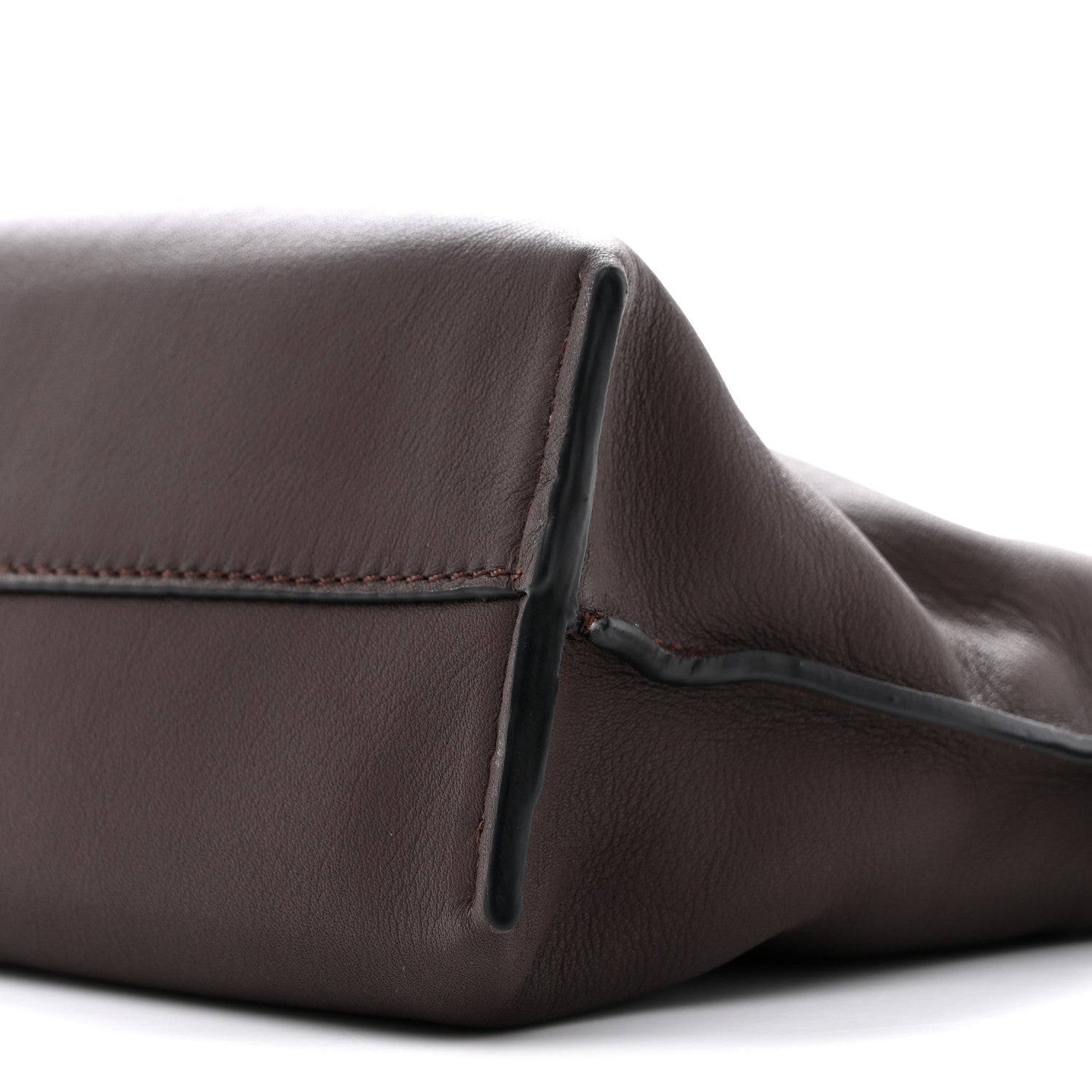 Calfskin Mini Flamenco Knot Clutch Chocolate