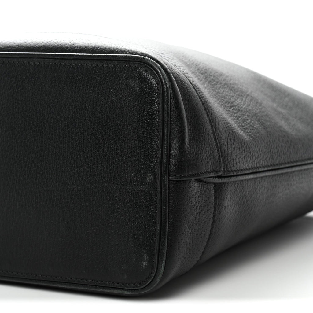 Textured Dollar Calfskin Medium Ophidia Shoulder Tote Bag Black