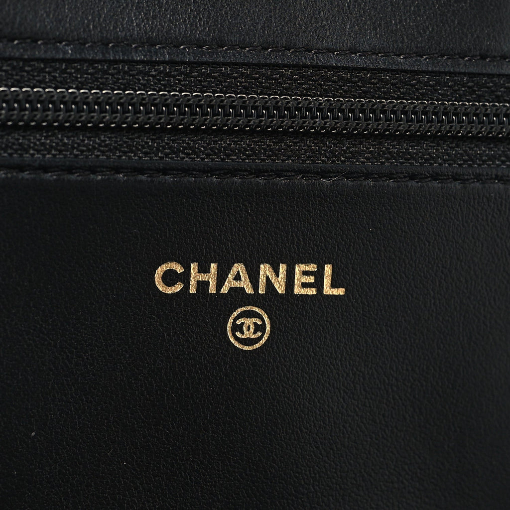 Caviar Quilted Boy Wallet On Chain WOC Black