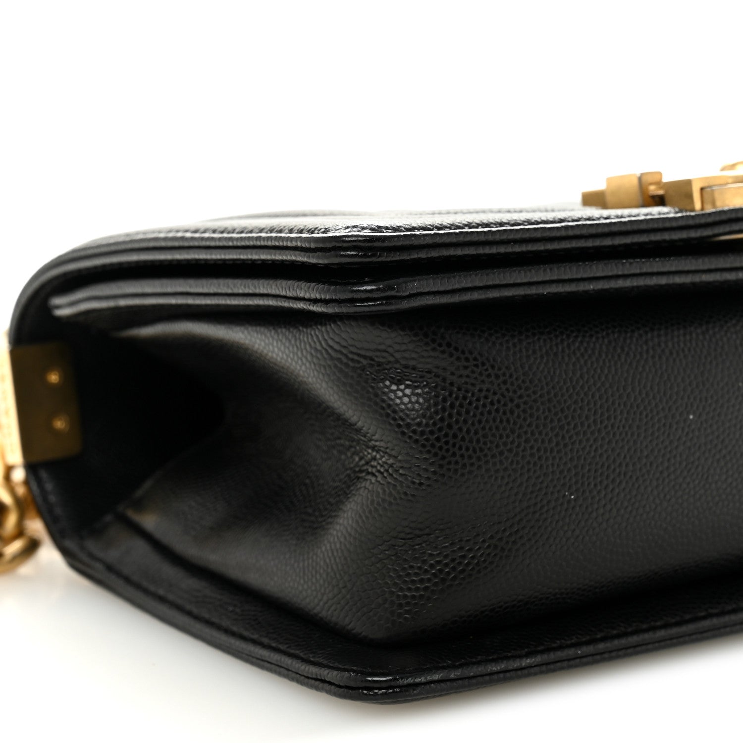 Caviar Quilted Small Boy Flap Black