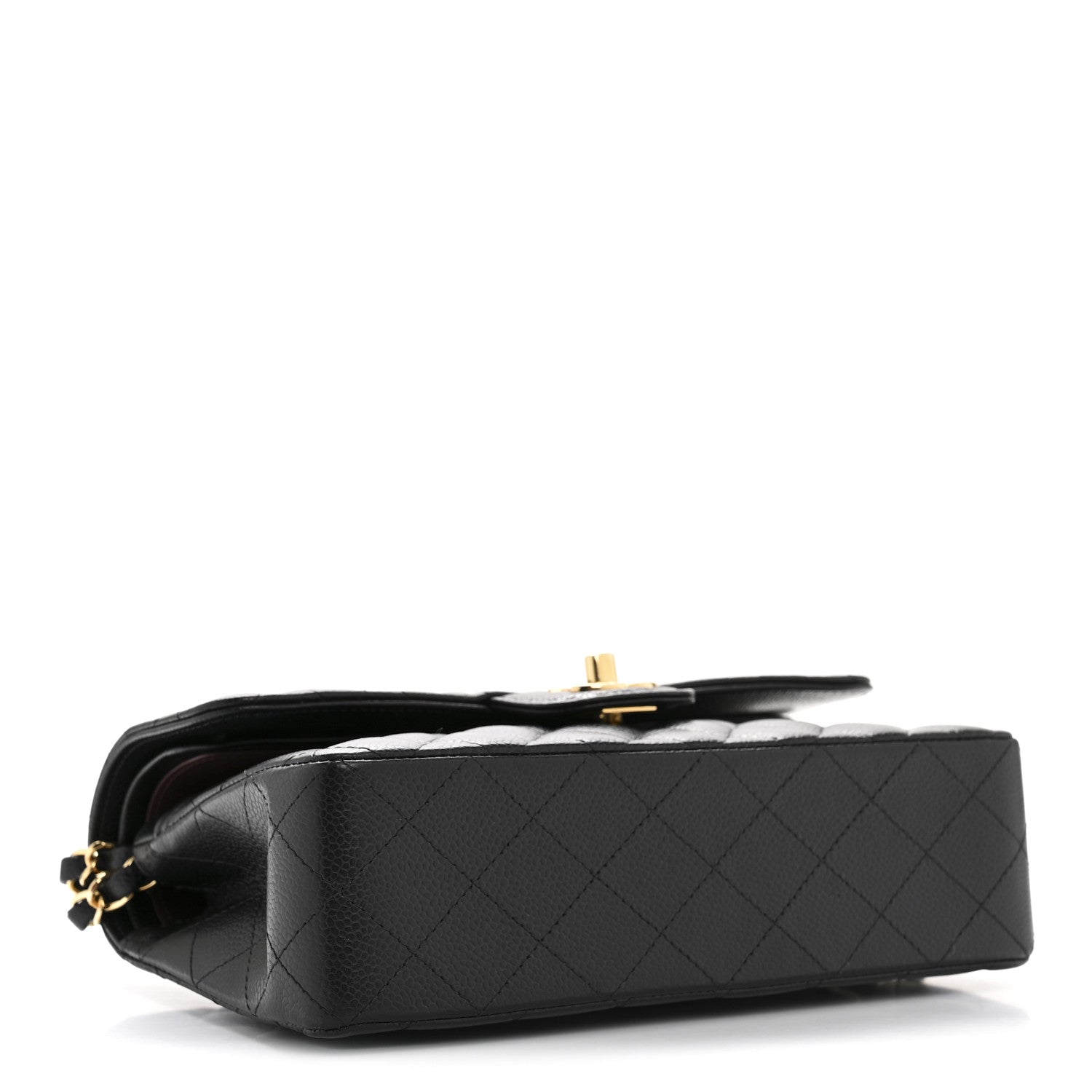 Caviar Quilted Small Double Flap Black