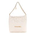 Shiny Calfskin Quilted Small Chanel 22 White