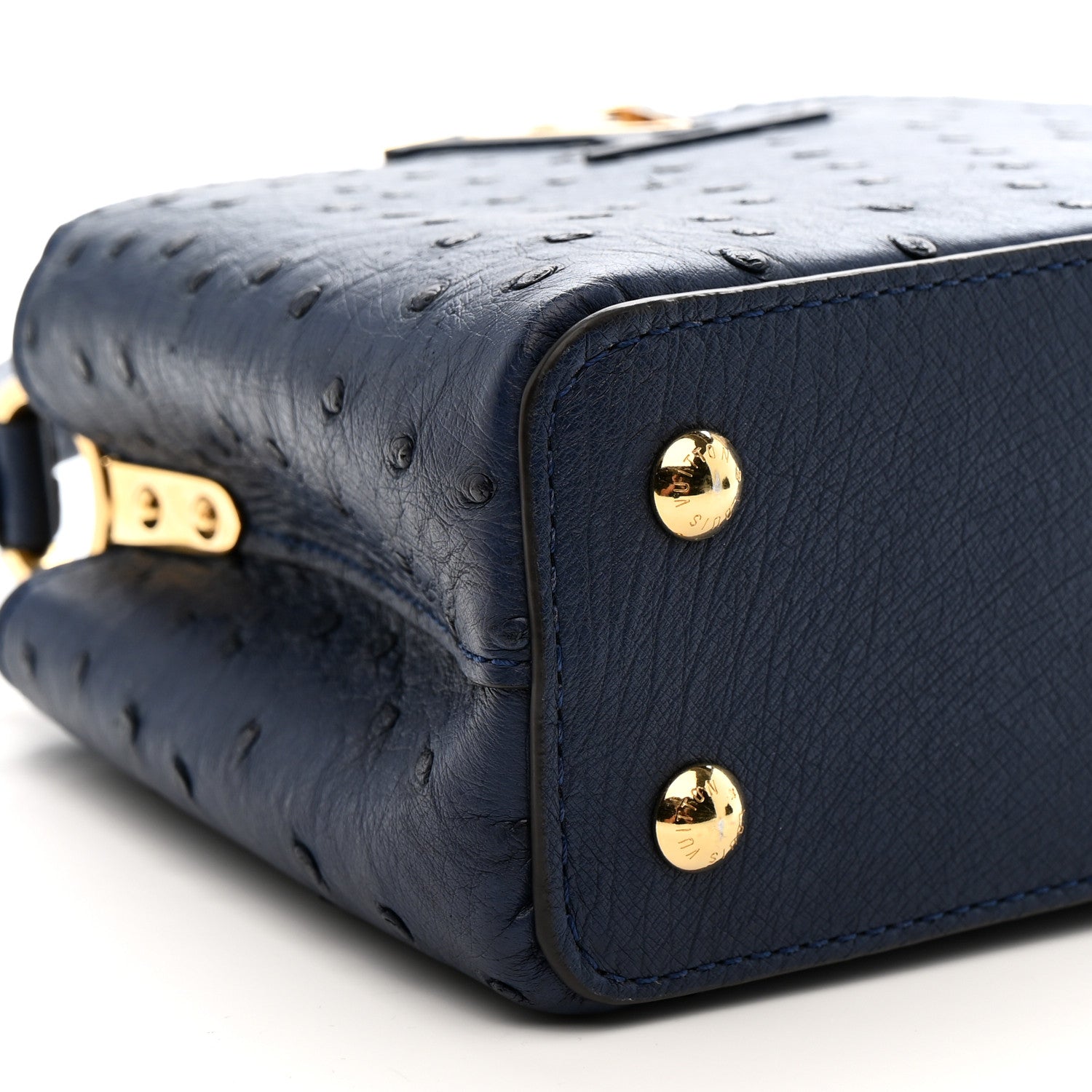 Ostrich Capucines Mini Indigo