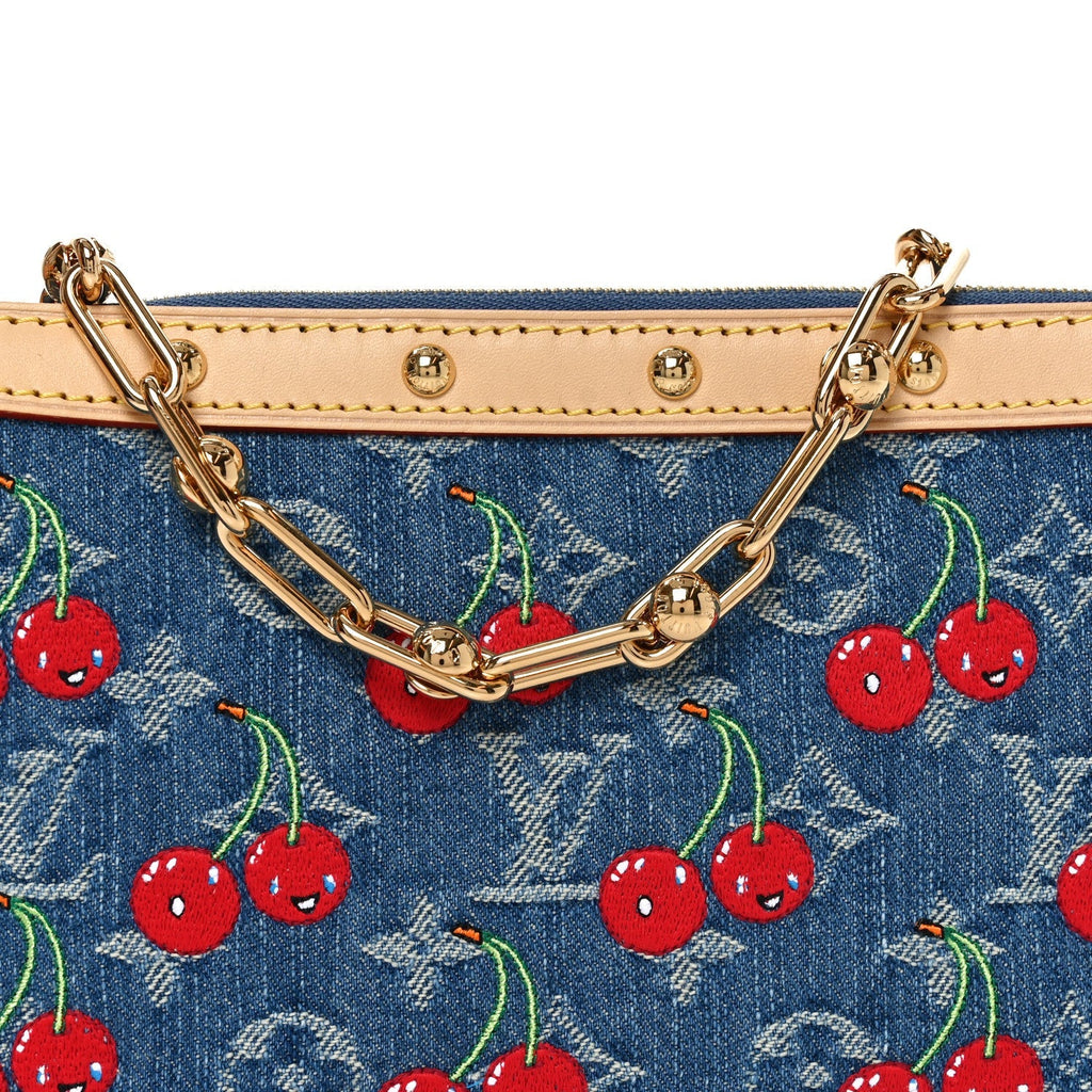 LV X TM Monogram Denim Cerises Pochette Accessories Blue