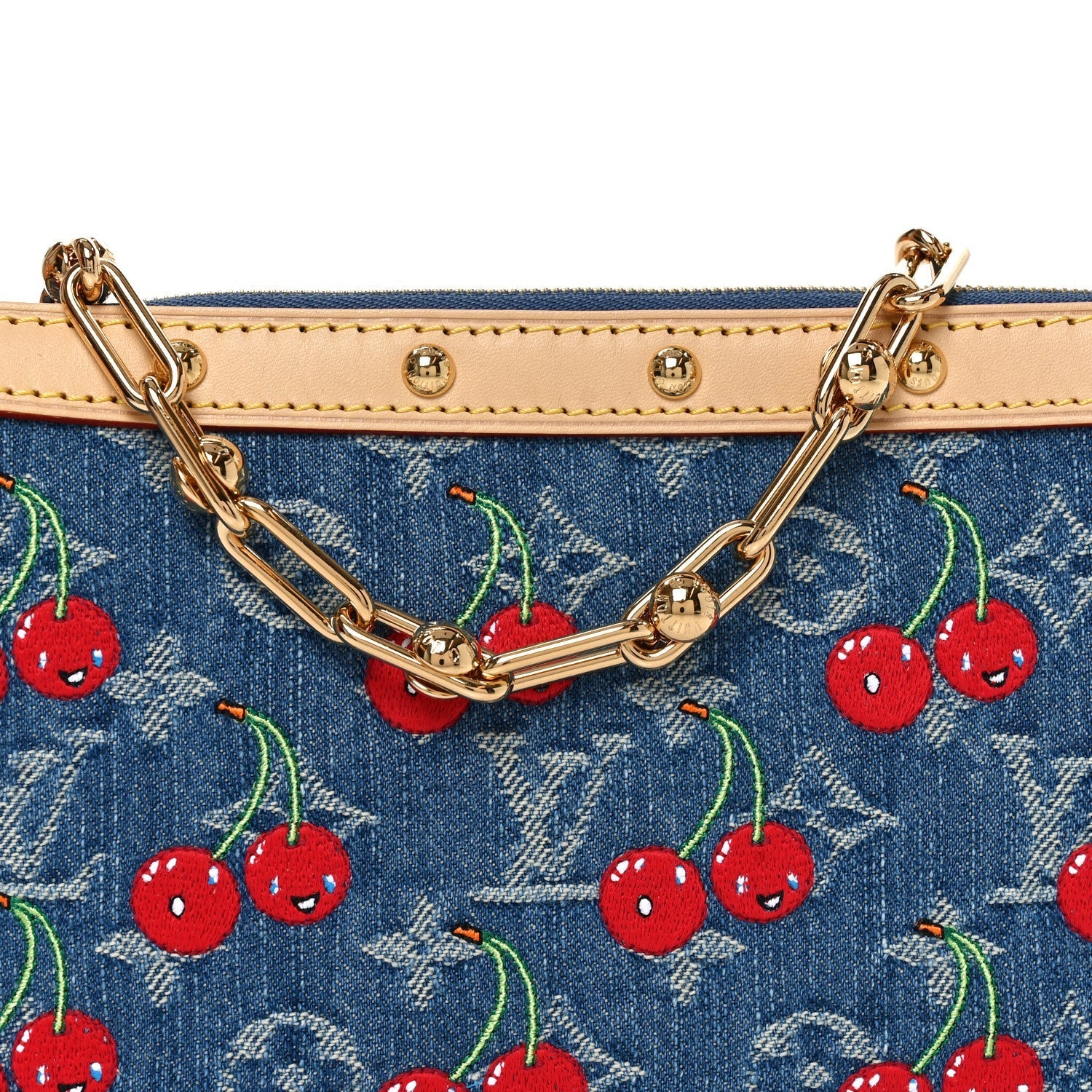 LV X TM Monogram Denim Cerises Pochette Accessories Blue