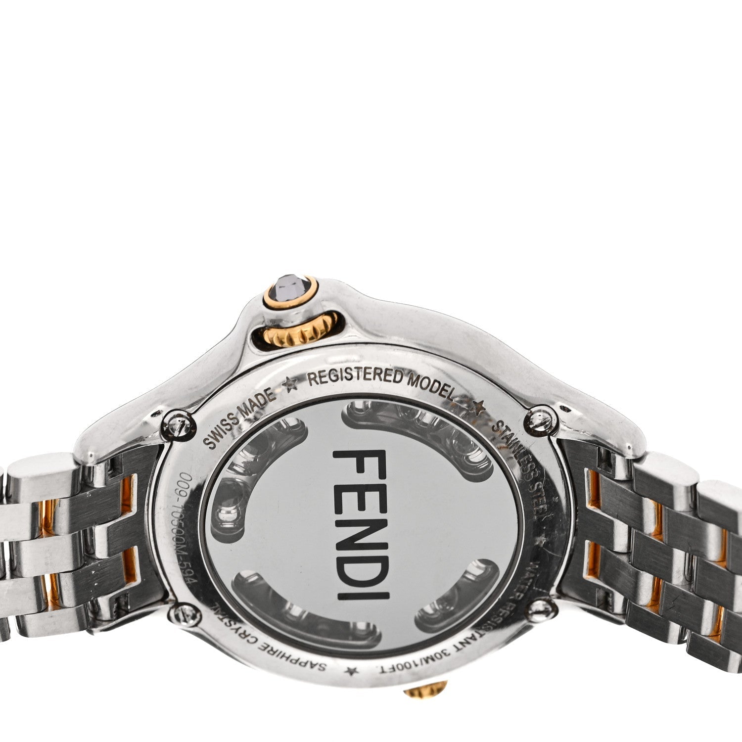 Stainless Steel Diamond Topaz 38mm Crazy Carats Two Tone Quartz Watch Silver
